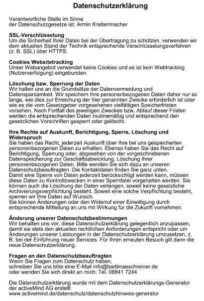 die Datenschutzerklärung
